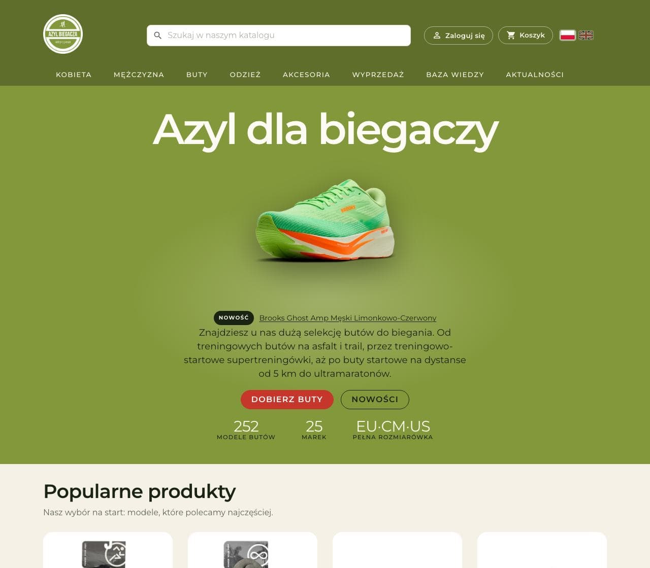 Runner's Refuge, E-commerce · PrestaShop · Poland